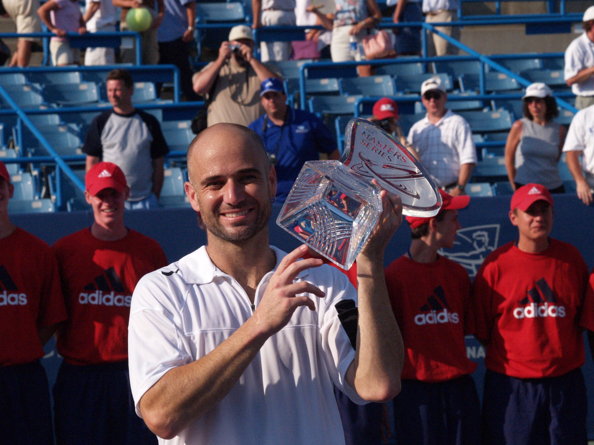 Andre Agassi with trophy