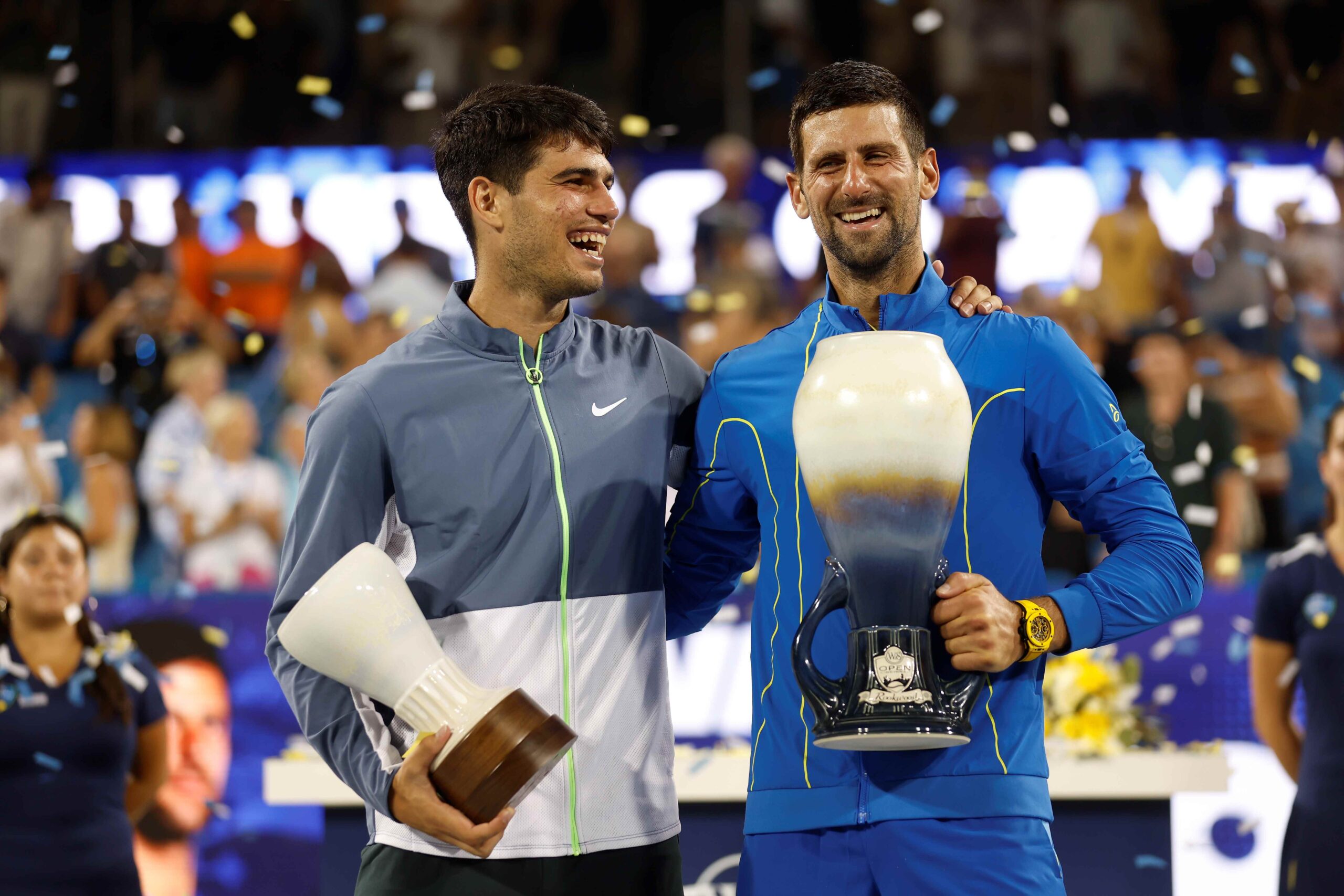 Novak Djokovic and Carlos Alcarz
